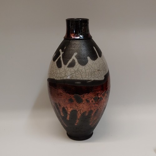 Click to view detail for #220433 Raku Copper/White Crackle/Blk 10.75x5.5 $29